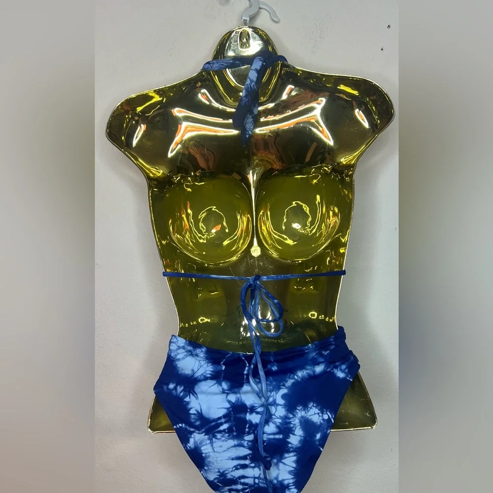 Blue Tie-Dye Bikini Set
